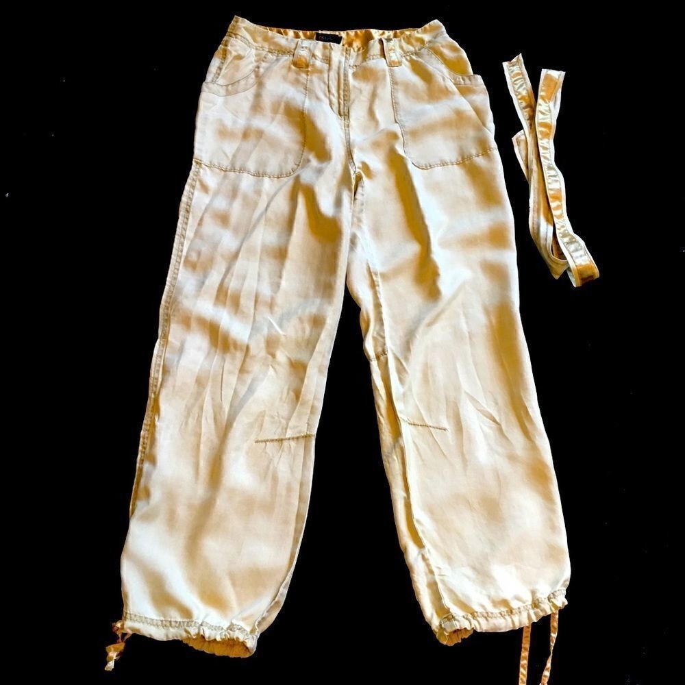 %100 SILK Drawstring bottom pants! Rare & no other - Picture 14 of 16